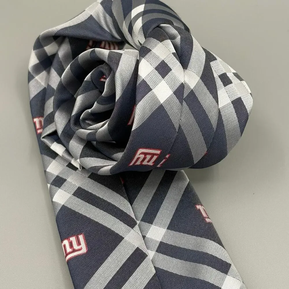 NFL New York Giants NY Football Men's Tie Blue Gray White Red Sporty Tie